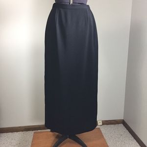 Villager Long Black Lined Skirt size 4 - back slit